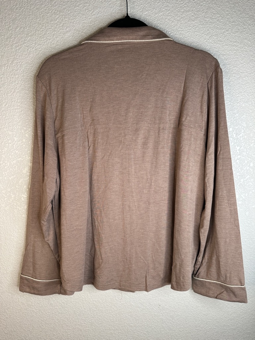 Cozy Earth Women's Bamboo Stretch Knit Classic Long Sleeve Pajama Top Walnut - Picture 4 of 11
